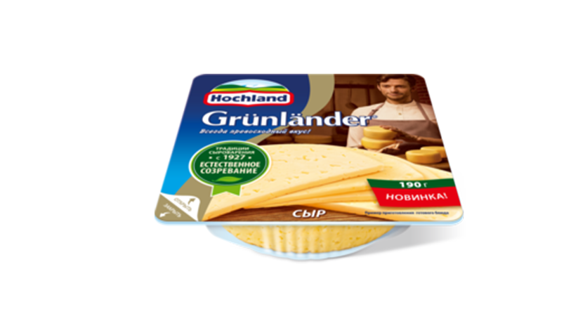 Сыр полутвёрдый Grunlander кусок 190гр